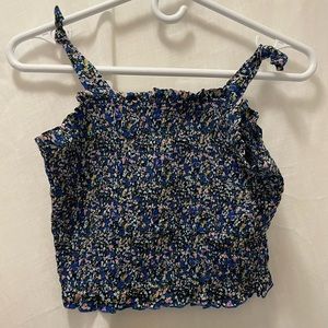 Women’s blue confetti crop top. Size S BP spaghetti strap